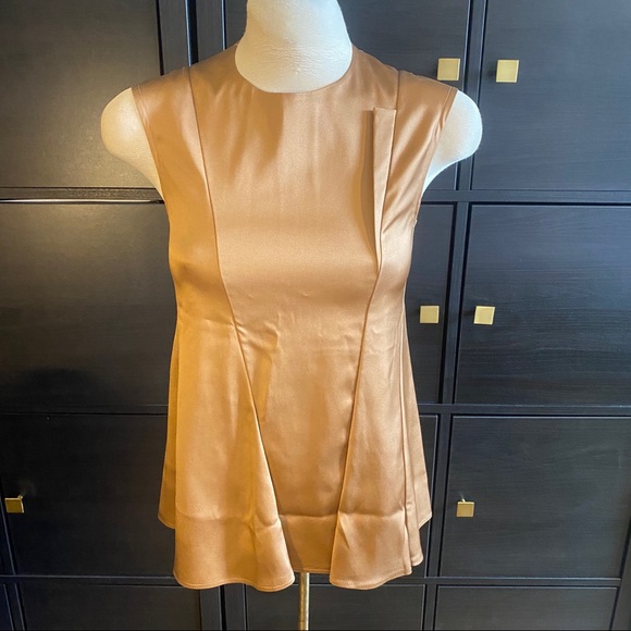 CÉLINE fully lined silk top in bronze - Picture 2 of 8